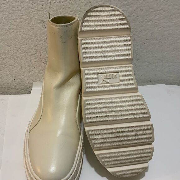 Puma Fenty By Rihanna Chelsea Combat Booties Women's 9.5 White Casual Boots - Picture 10 of 12